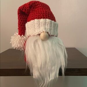 Red and White crochet Santa Gnome Decor